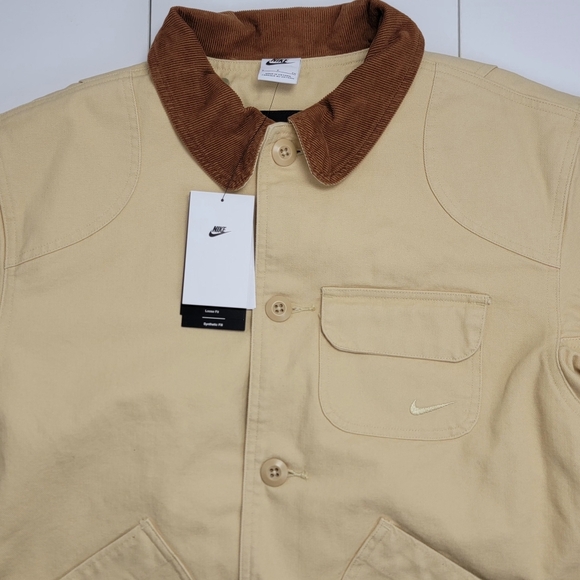 Nike Life Flannel-Lined Barn Coat Sesame Work Jacket FZ0132-252 Men Small New - Picture 6 of 14